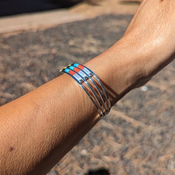 Zuni Cuff Bracelet Genuine NA Jewelry Sterling Silver Native American Sz 6.5*** - Picture 8 of 10